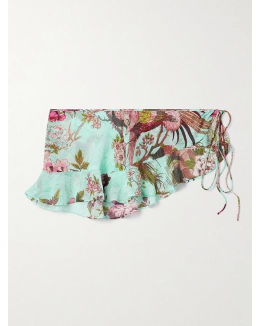 Skims Blue Roberto Cavalli Low Rise Mini Skirt