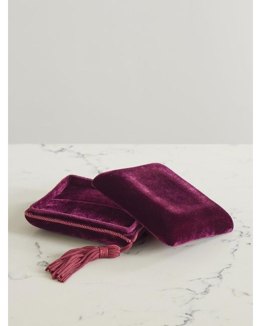 Sophie Bille Brahe Purple Tasseled Velvet Jewelry Box