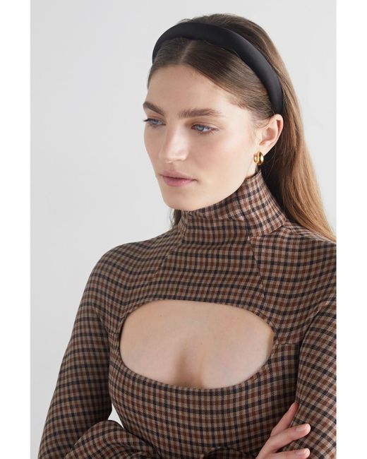 Jennifer Behr Black Net Sustain Tori Silk-Satin Headband