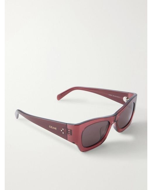 Céline Red Square-Frame Acetate Sunglasses