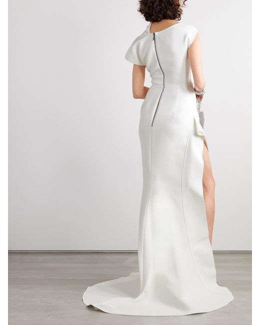 Maticevski White Victoire Draped Crepe Gown