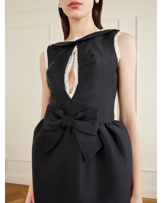 brown wool dress M Size:D0 A brown wool pinstripe HIGH-LOW Addy Black Polka Dot