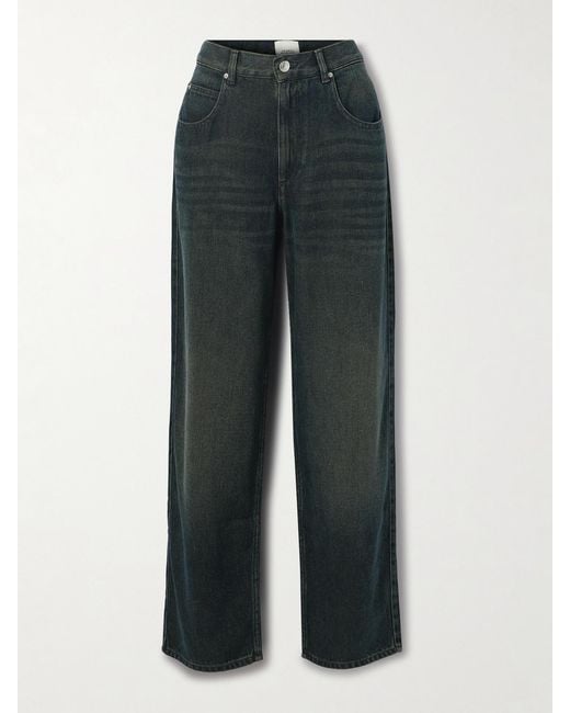 Isabel Marant Blue Jenny High-Rise Straight-Leg Jeans