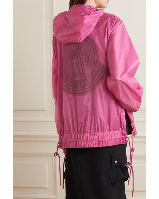 Moncler Pink Pointu Printed Shell Hooded Jacket