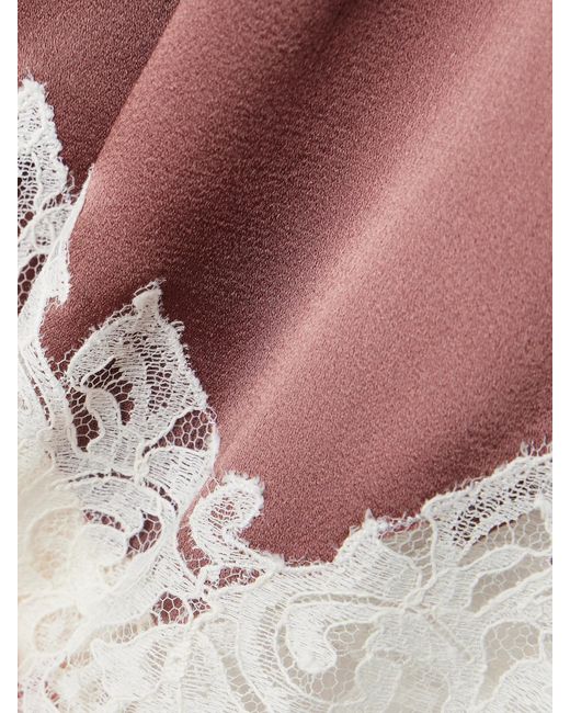 Stella McCartney Pink Lace-Trimmed Satin Midi Wrap Skirt