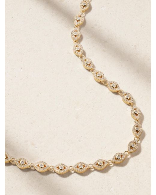 Sydney Evan Natural Small Evil Eye Eternity 14-Karat Diamond Necklace