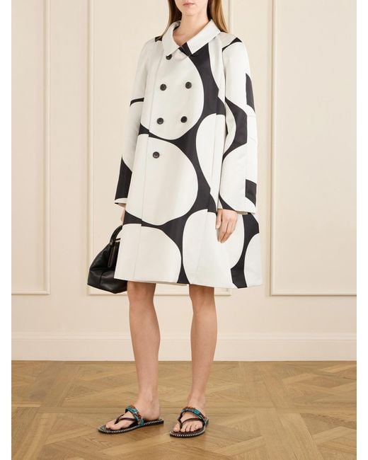 Dries Van Noten Natural Ripa Giant Egg Printed Satin Coat