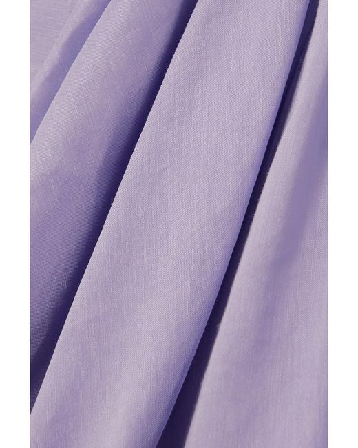 Mini-Robe Épaules Nues En Lin Mélangé À Plis Zorina Aje. en coloris Purple