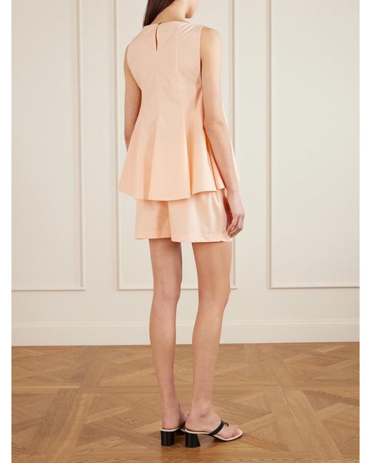Khaite Natural Marita Paneled Cotton-Poplin Blouse
