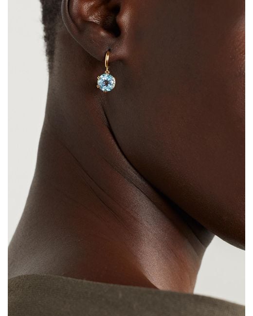 Ileana Makri Natural Mini Crown 18-Karat Topaz Earrings