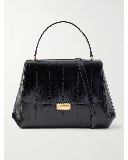 Neous Black Thala Eel-Effect Leather Shoulder Bag
