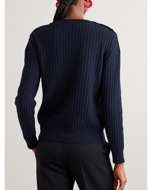 Pull En Laine Et Cachemire Mélangés À Mailles Torsadées Et À Boutons Highland Blazé Milano en coloris Blue