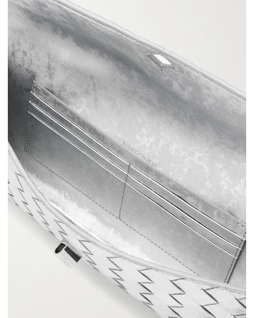 Bottega Veneta Andiamo Long Intrecciato Metallic Leather Clutch