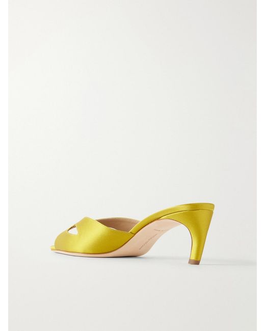 Victoria Beckham Yellow Harlow Mask 55 Satin Sandals