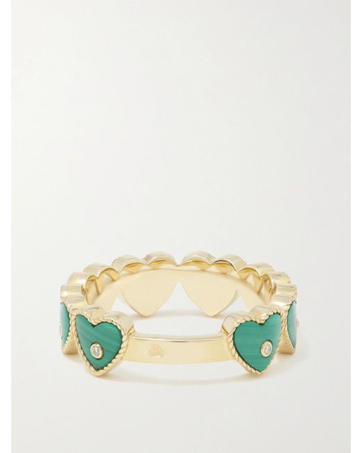 Yvonne Léon Green Alliance 9-Karat, Malachite And Diamond Ring