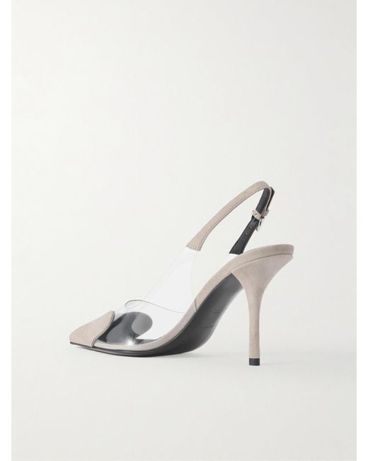 Alaïa White Le Cœur 90 Slingback-Pumps Aus Veloursleder Und Pvc