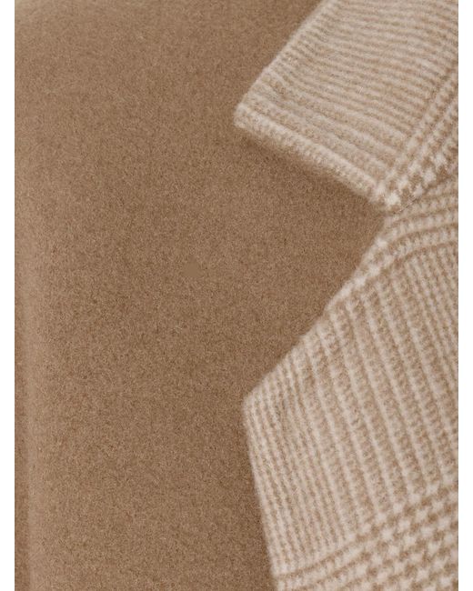 Max Mara Natural Jacke Aus Einer Woll-Kaschmirmischung Mit Bindegürtel