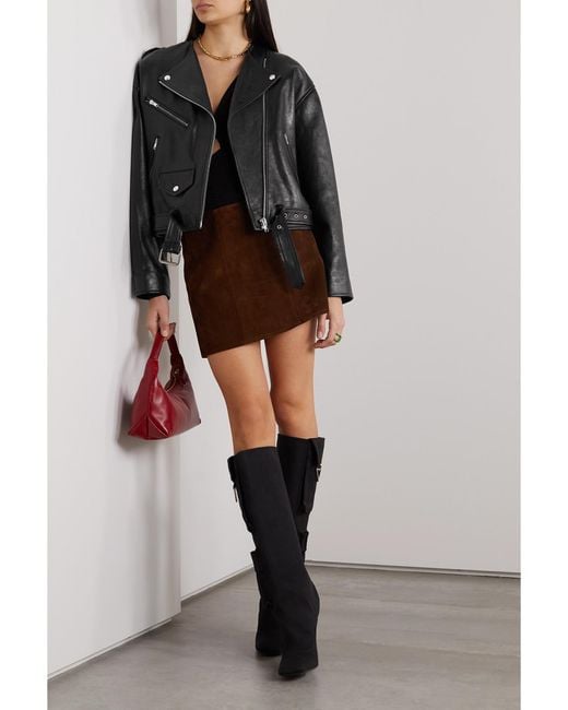 Isabel Marant Black Stylish Leather Jacket With Edgy Details For
