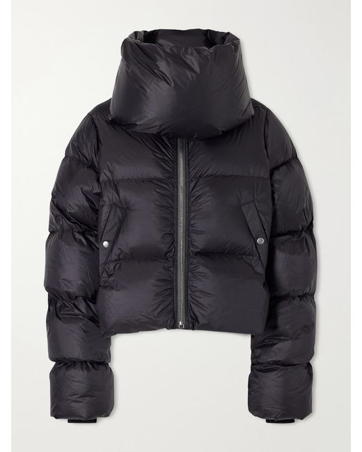 Rick Owens Blue Tower Cropped Shell Coat