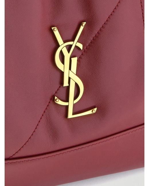 Saint Laurent Red Jamie Shopping Schultertasche Aus Gestepptem Leder
