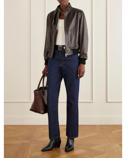 SLVRLAKE Denim Blue London High-Rise Straight-Leg Jeans