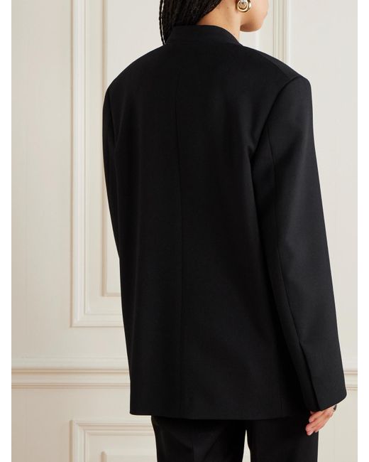 Jil Sander Black Oversized-Blazer Aus Woll-Twill Mit Verzierung