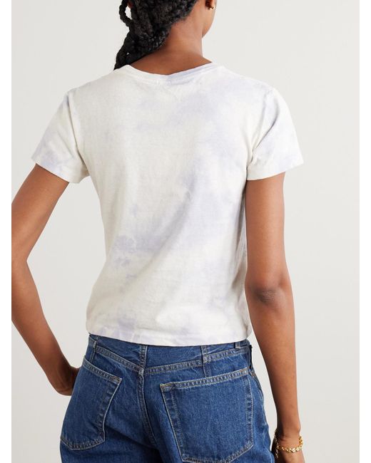 Re/done White My Space Tie-Dyed Printed Cotton-Jersey T-Shirt