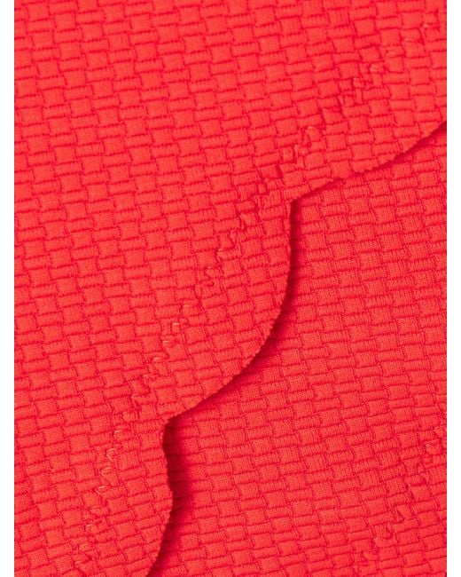 Marysia Swim Red Antibes Scalloped Seersucker Bikini Briefs