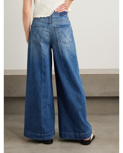 Mother Blue The Headliner Sneak High-Rise Wide-Leg Jeans
