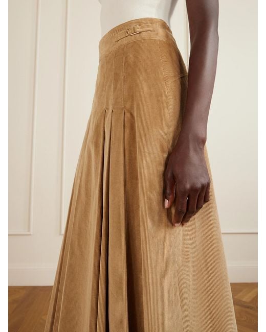 Gabriela Hearst Natural Wesley Corduroy Cotton Maxi Skirt
