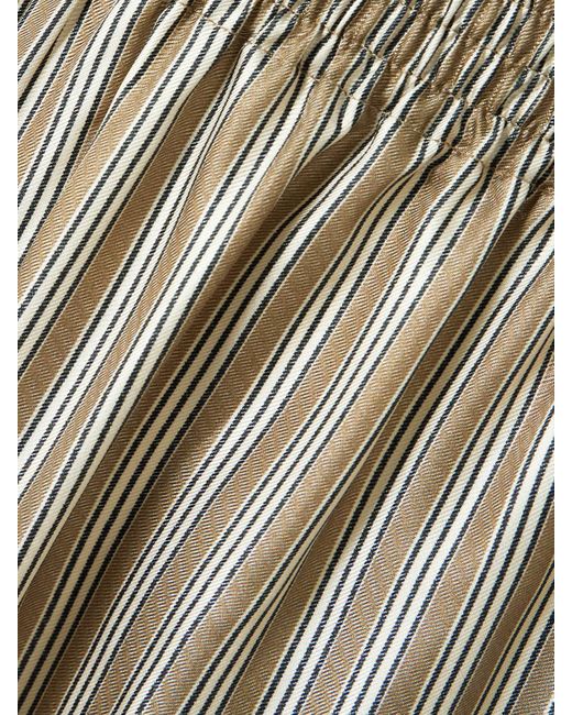 Max Mara Natural Ladino Hose Mit Weitem Bein Aus Gestreiftem Seiden-Twill
