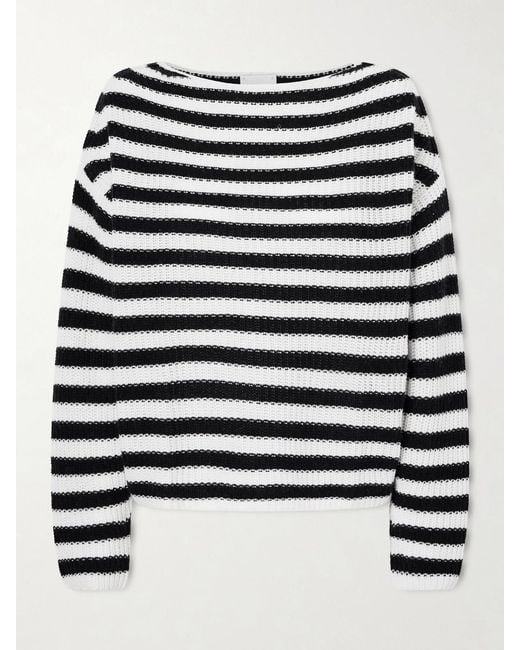 Allude Blue Striped Cotton And Cashmere-Blend Sweater