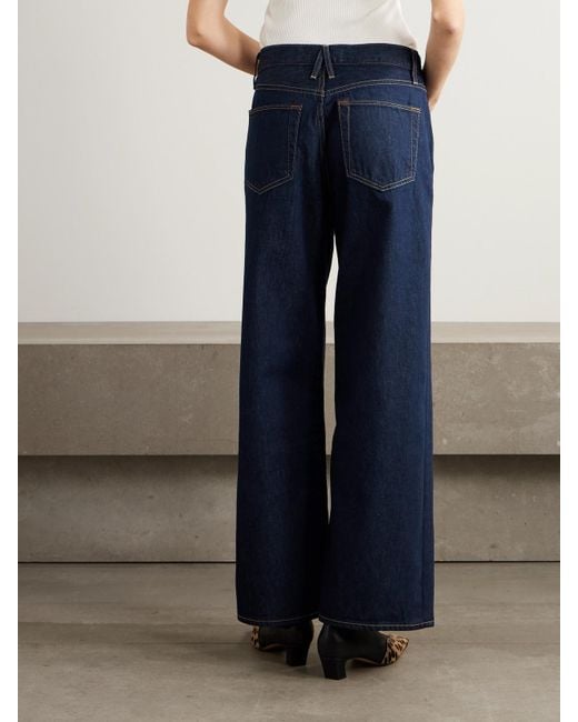 SLVRLAKE Denim Blue Selena Mid-Rise Wide-Leg Jeans