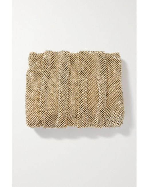 Loeffler Randall Natural Ember Embellished Mesh Clutch