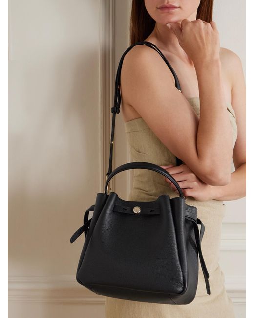 Tory Burch Black Romy Textured-Leather Shoulder Bag