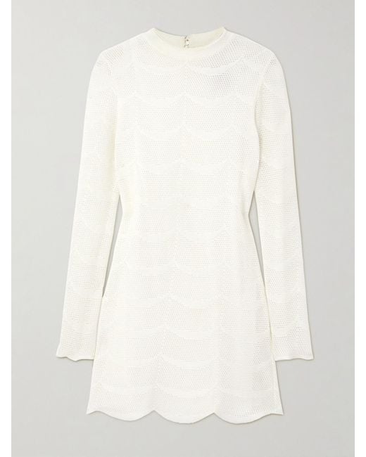 Tom Ford Natural Pointelle-Knit Cotton And Silk-Blend Mini Dress