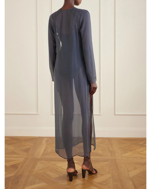 Lemaire Blue Crepe Maxi Dress