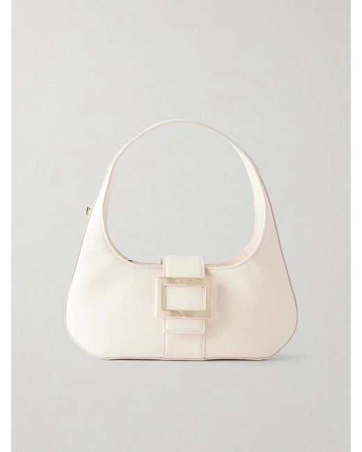 Roger Vivier Natural Belle Vivier Mini Leather Shoulder Bag