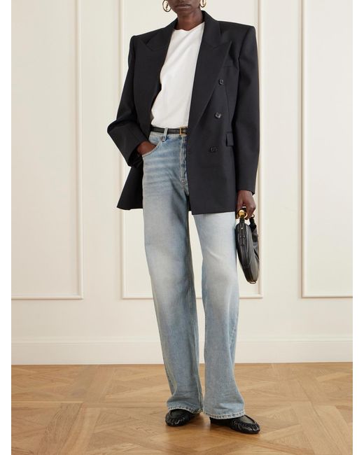Saint Laurent White Le Loafer Logo-Embellished Slip-Ons