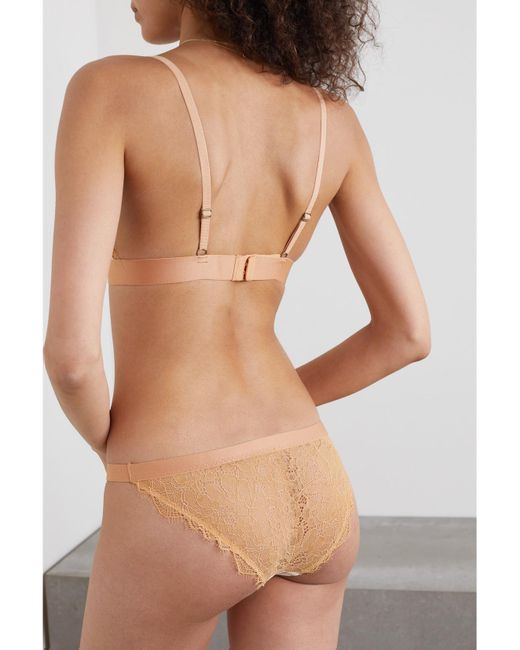 LoveStories Pink Net Sustain Filippa Lace-Trimmed Floral-Print Recycled Crepe Soft-Cup Triangle Bra