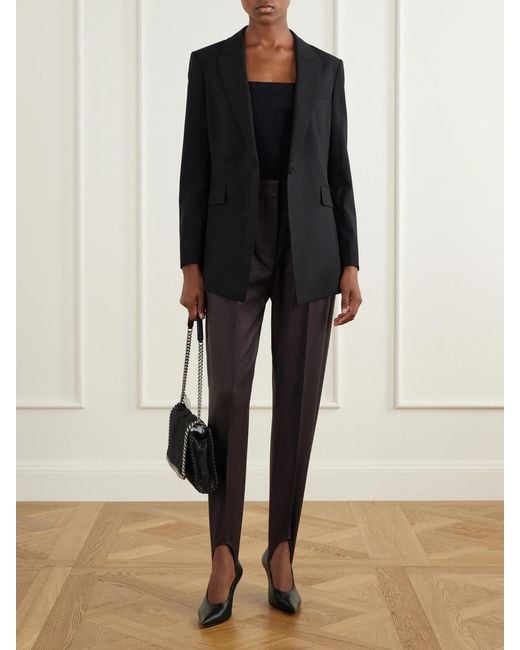 Stella McCartney Brown Tapered Wool-Flannel Stirrup Pants