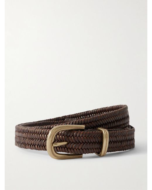 Brunello Cucinelli Brown Gürtel Aus Geflochtenem Leder