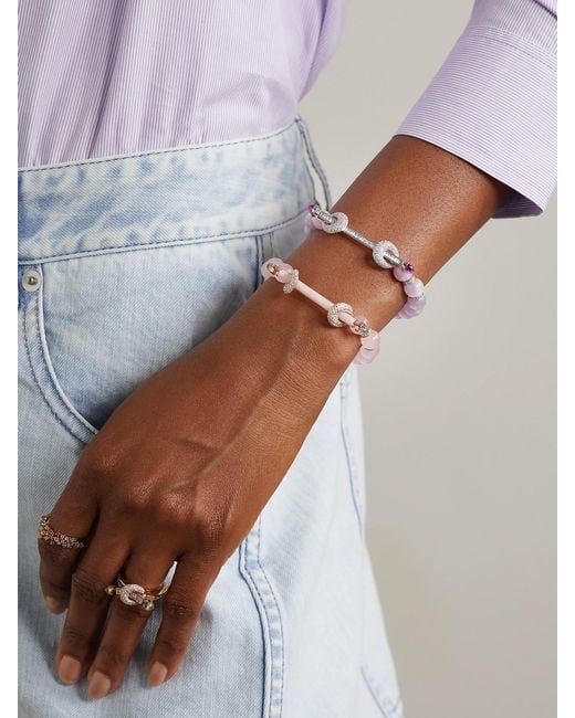 ANANYA Pink Chakra 18-Karat Multi-Stone Bracelet
