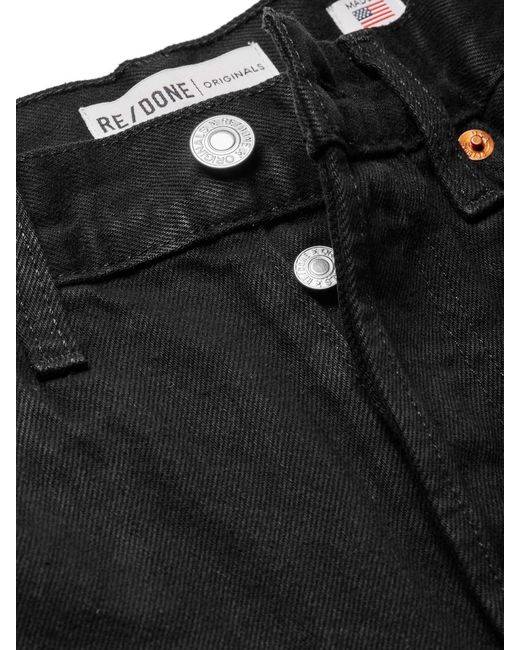 Re/done Black 70S High Rise Stove Pipe Straight-Leg Jeans