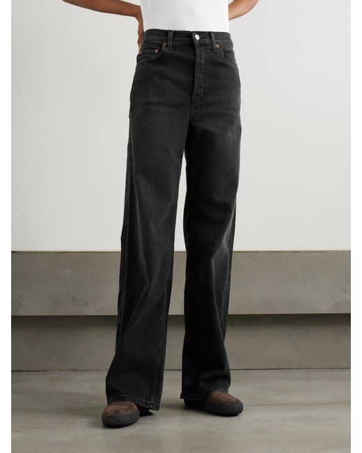Re/done Blue The Marielou High-Rise Wide-Leg Jeans