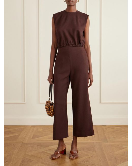 TOVE Brown Andie Cotton-Blend Blouse