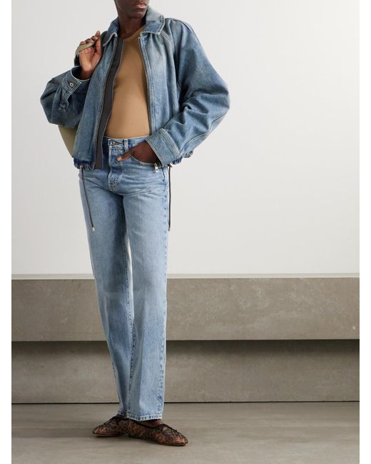 FRAME Blue The Vertical Straight-Leg Jeans