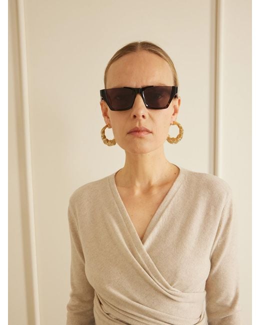 Alaïa Brown Square-Frame Tortoiseshell Acetate Sunglasses