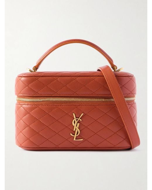 Saint Laurent Red Gaby Vanity Mini Quilted Leather Shoulder Bag