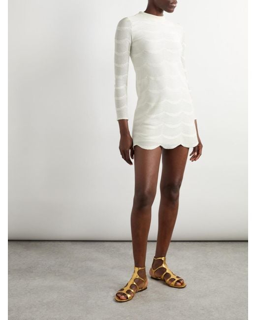 Tom Ford Natural Pointelle-Knit Cotton And Silk-Blend Mini Dress